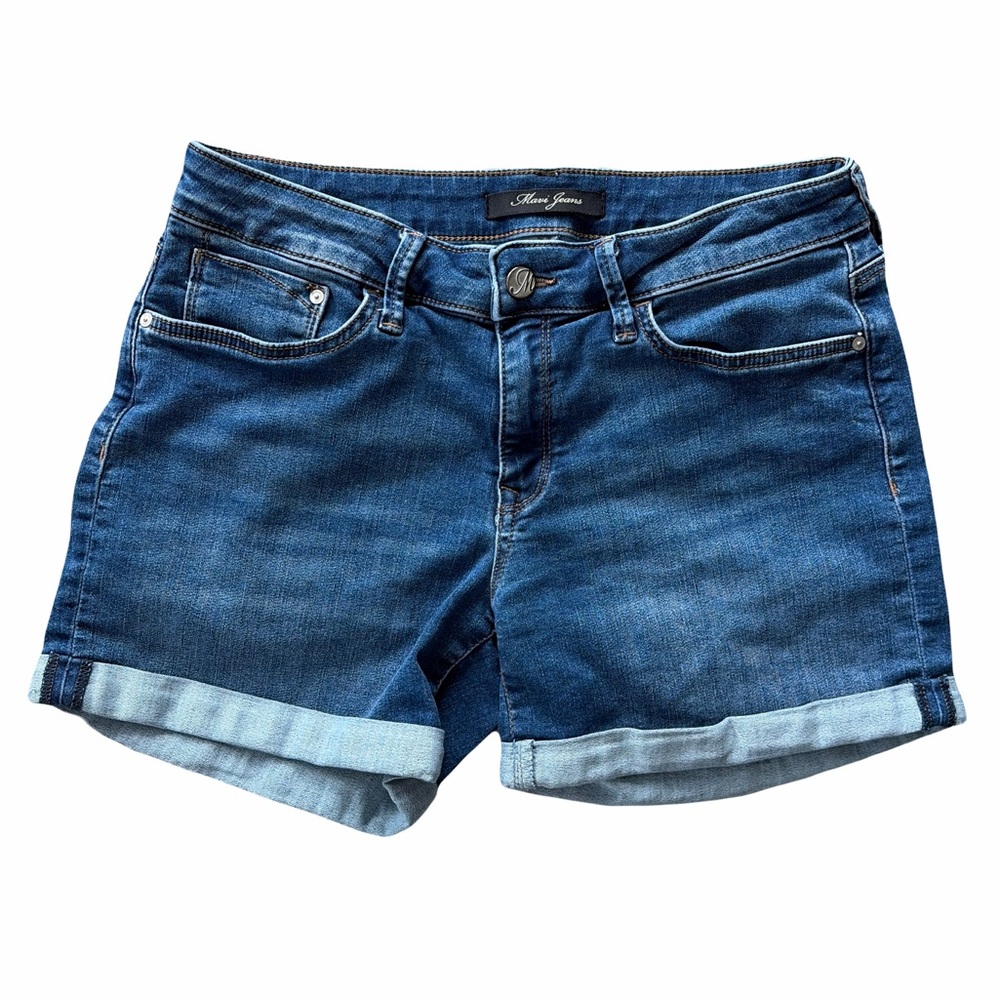 Classic Blue Denim Cuffed Women's Shorts